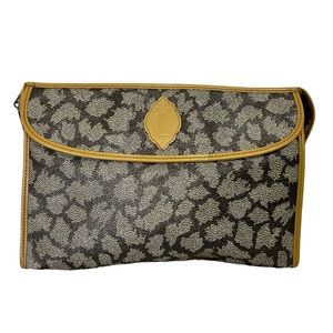 Vintage YSL Yves Saint Laurent Giraffe Print Leather Clutch Pouch